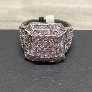 Sterling Silver 925 Iced Out CZ Diamond Ring